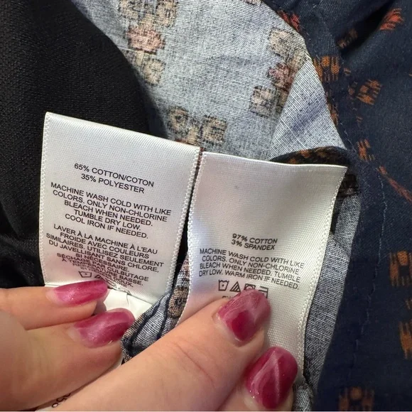 Express Black and Navy Patterned Casual Shirts long sleeve button down size XXL - Picture 9 of 9